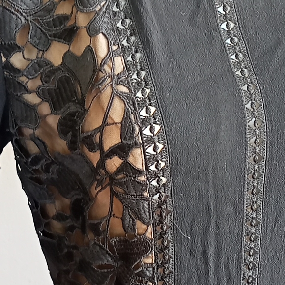 Sass Bohemian little black dress with lace size 10 - Picture 3 of 9